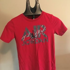 Air Jordan T-shirt, size Youth Medium, red. used.